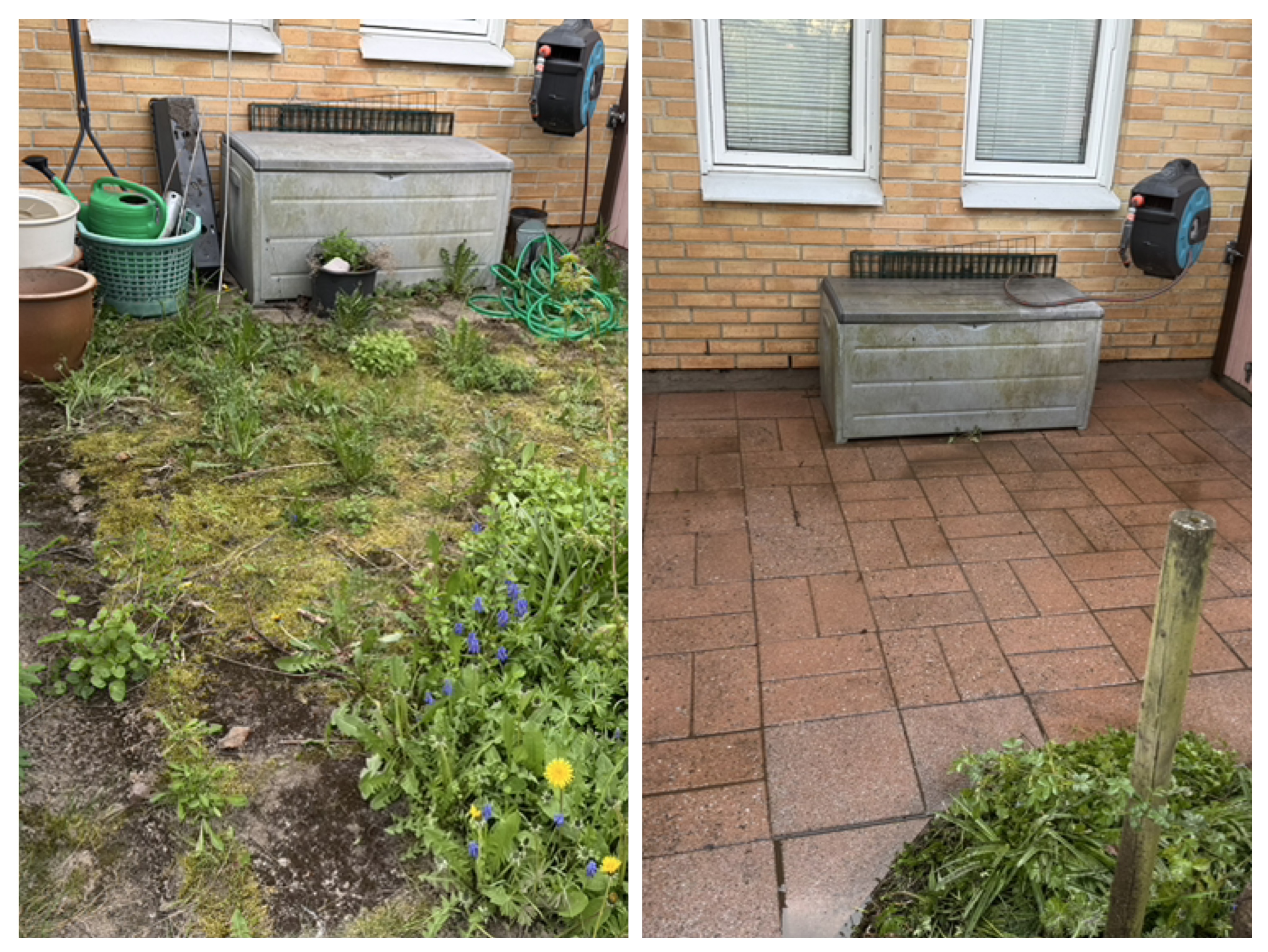 Rensning av uteplats